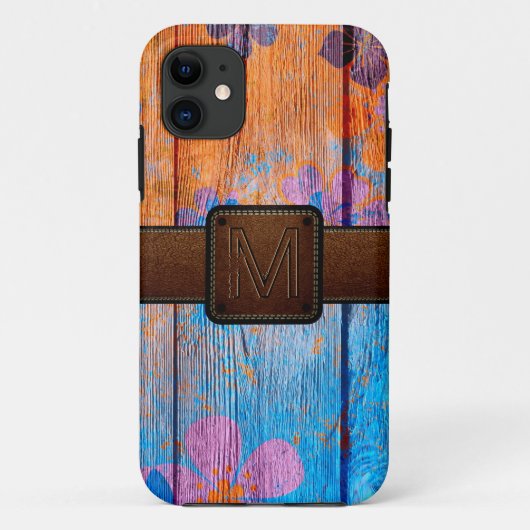  hout, bruin leder, kijk #4 Case-Mate iPhone case (Achterkant)