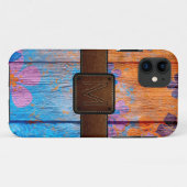  hout, bruin leder, kijk #4 Case-Mate iPhone case (Achterkant (horizontaal))