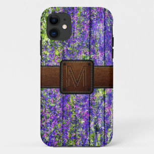 hout, bruin leder, kijk 5 iPhone 11 hoesje