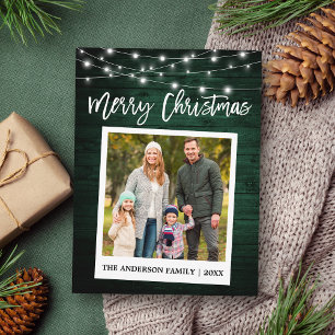 Hout Brush Script Instant Camera Kerstmis foto Briefkaart