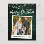 Hout Brush Script Instant Camera Kerstmis foto Briefkaart (Voorkant)