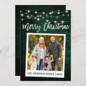 Hout Brush Script Instant Camera Kerstmis foto Feestdagenkaart (Voorkant / Achterkant)