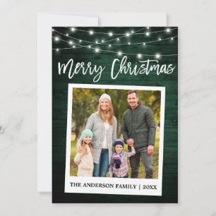 Hout Brush Script Instant Camera Kerstmis foto Feestdagenkaart