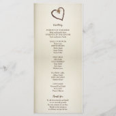 Hout, Burlap & Twine hart bruiloft programma (Achterkant)