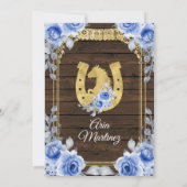 Hout Charro - Navy Rozen Princess Mis Quince Kaart (Achterkant)