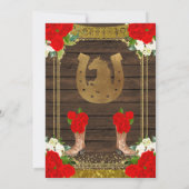 Hout Charro - Red Princess Mis Quince Invitation Kaart (Achterkant)