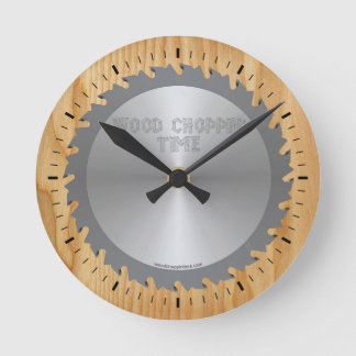 Hout Choppin Time Clock Ronde Klok