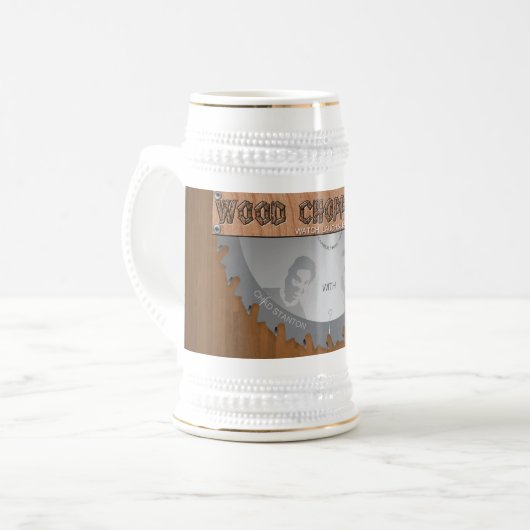 Hout Choppin Time Stein Bierpul (Voorkant links)