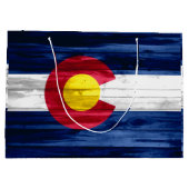Hout Colorado vlag grote gift bag Large Cadeauzakje (Achterkant)