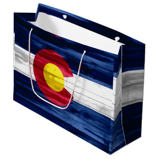 Hout Colorado vlag grote gift bag Large Cadeauzakje