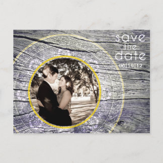  Hout - Custom Save the Date - Wit + Goud Aankondigingskaart