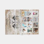 Hout Deer Baby's eerste jaar Foto Collage Fleece Deken (Voorkant (Horizontaal))