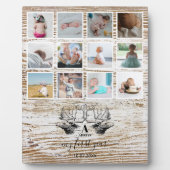 Hout Deer Baby's eerste jaar Foto Collage Fotoplaat (Voorkant)