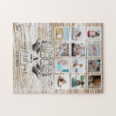 Hout Deer Baby's eerste jaar Foto Collage Legpuzzel (Horizontaal)