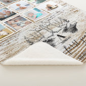 Hout Deer Baby's eerste jaar Foto Collage Sherpa Deken (3/4)