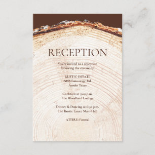 Hout Design Boom Ringen Rustieke bruiloft Receptie Informatiekaartje