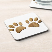 Hout Dog Paw Print Bier Onderzetter (Linkerzijde)