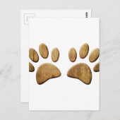 Hout Dog Paw Print Briefkaart (Voorkant / Achterkant)