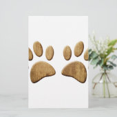 Hout Dog Paw Print Briefpapier (Staand voorkant)