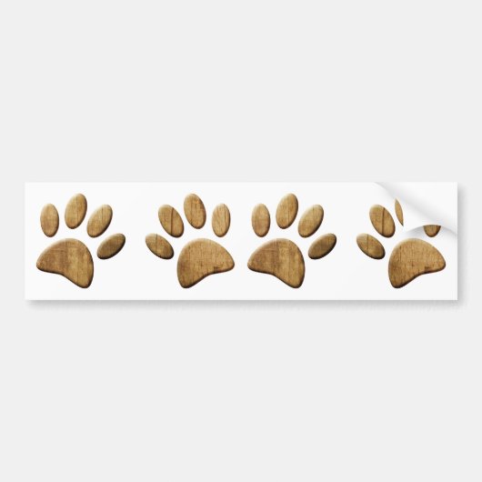 Hout Dog Paw Print Bumpersticker (Voorkant)