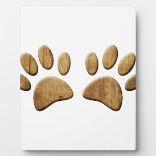 Hout Dog Paw Print Fotoplaat