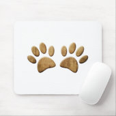 Hout Dog Paw Print Muismat (Met muis)