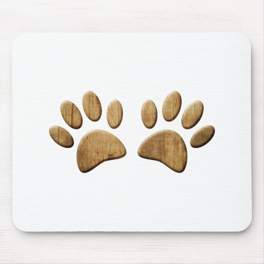 Hout Dog Paw Print Muismat (Voorkant)