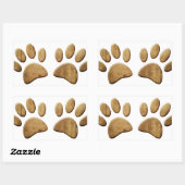 Hout Dog Paw Print Rechthoekige Sticker (Vel)