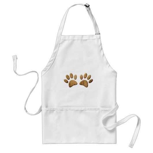 Hout Dog Paw Print Standaard Schort (Voorkant)