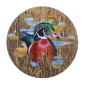 Hout Duck Cutting Board, Duck Hunting Round Snijplank (Voorkant)