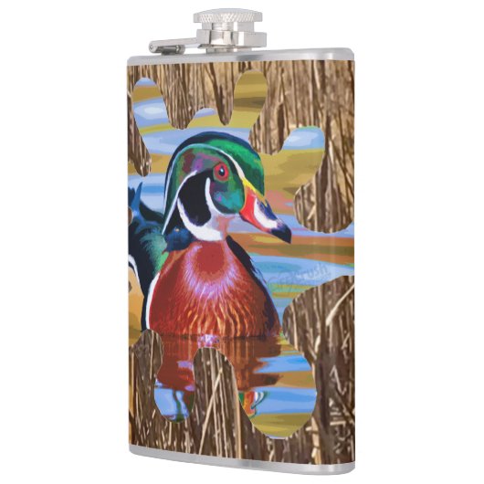 Hout Duck Flask, Duck Hunting Heupfles (Links)