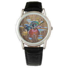 Hout Duck Hunting Watch met Crown Protector Horloge