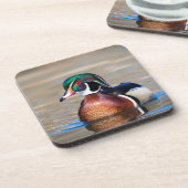 Hout Duck in een vijver Onderzetter (Linkerzijde)