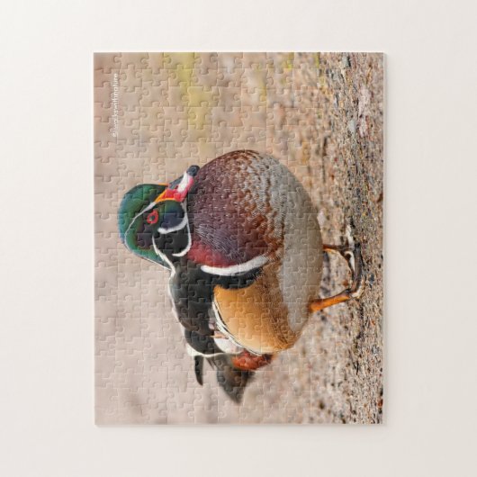 Hout Duck op grvel Legpuzzel (Verticaal)