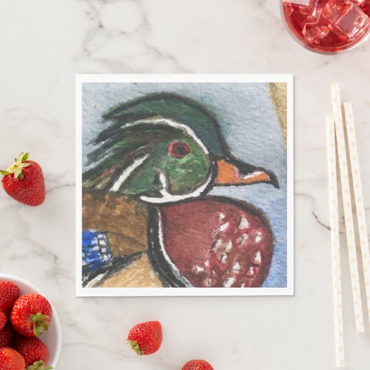 Hout Duck Party Papier Servetten Rustiek (Insitu)