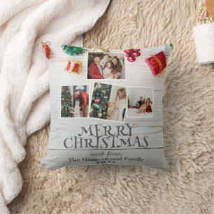 hout eenvoudige elegante familie kerst Fotocollage Kussen