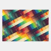 Hout-effect Rainbow Wrapping Paper Set (Voorkant 2)