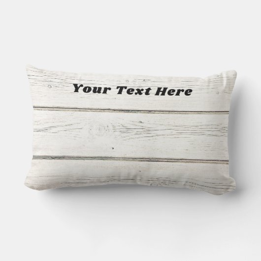 Hout Effect Wit Rustiek Land Chic Gepersonaliseerd Kussen (Achterkant)