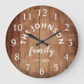 Hout Eigen familienaam Rustic Farmhouse Grote Klok (Voorkant)