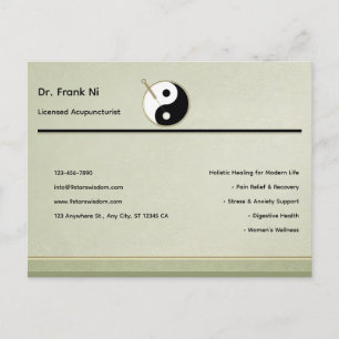 Hout Element Minimalistische Acupunctuur Businessk Briefkaart
