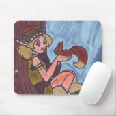Hout Elf met eekhoorn Muismat (Met muis)