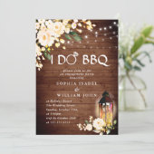 Hout en Blush-Rozen & Lantern Engagement Party Kaart (Staand voorkant)