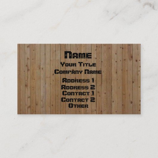 Hout en geschroefd visitekaartje (Voorkant)