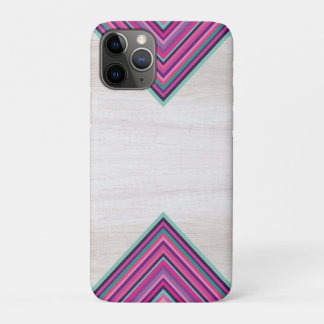 Hout en Heldere Strepen, Geometrisch Boheems Ontwe iPhone 11 Pro Hoesje