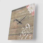 Hout en hout Altijd laat: vierkante wandklok Klok (Hoek)