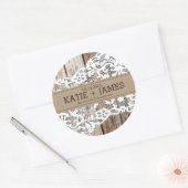 Hout en Kant Rustiek Land Bruiloft Label (Envelop)
