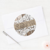 Hout en Kant Rustieke RSVP Label (Envelop)