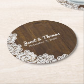 Hout en kant Trouwpapier Onderzetters (Gebogen)