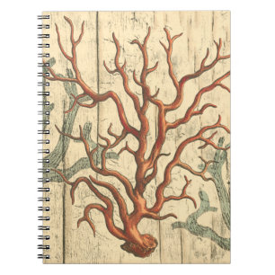 Hout en klein koraal notitieboek