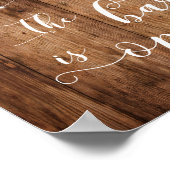 Hout en licht De balk is open opvangbord Poster (Hoek)